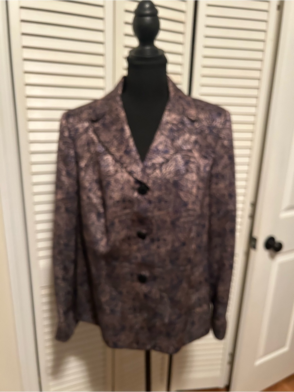 Evan Picone Metallic Purple Paisley Blazer